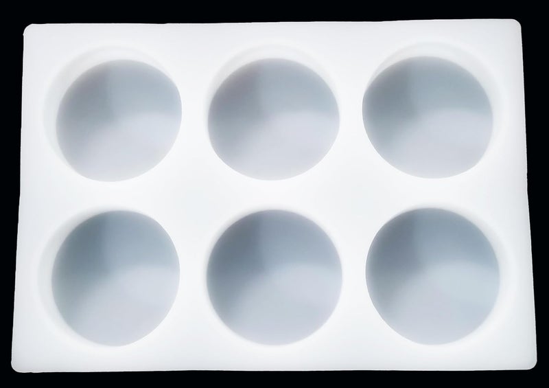 Fuehbur Six-3-inch-Circle Car Freshies Mold, 6-Round Shape 6-in-1 Freshie-Silicone Mould【Diameter: 3 inches】, Mold's Thickness: 3mm, Mold's Weight: 260g【Thickened Design】 - Image 1